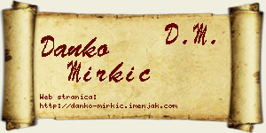 Danko Mirkić vizit kartica